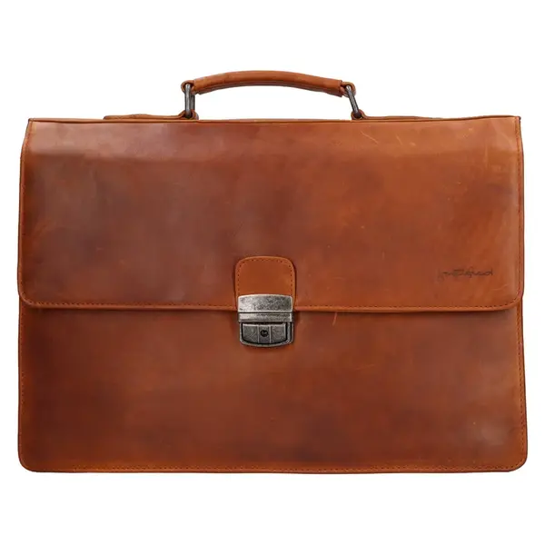 Pánska kožená aktovka Justified Oliver - koňak