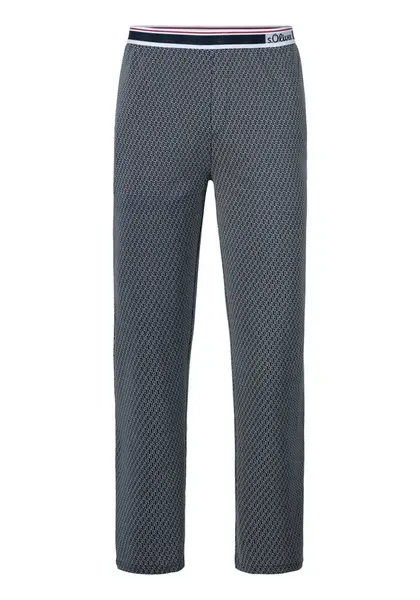 s.Oliver Pyžamové nohavice  petrolejová / červená / šedobiela