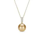 Zlatý náhrdelník s perlou Jižního Pacifiku  a diamanty KLENOTA