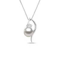 Náhrdelník z bieleho zlata s perlou Akoya KLENOTA
