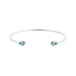 Elegantný náramok z bieleho zlata s topásom KLENOTA