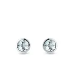 Náušnice pecky s akvamarínem v bílém zlatě KLENOTA