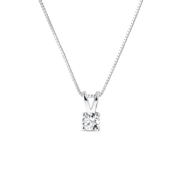 Náhrdelník s diamantem bílé zlato KLENOTA