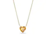 Zlatý náhrdelník s citrínem ve tvaru srdíčka KLENOTA
