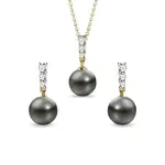 Souprava šperků s perlami a diamanty ze žlutého zlata KLENOTA