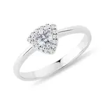 Prsten s diamantem v brusu trilion v bílém zlatě KLENOTA