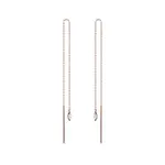 Visací náušnice s diamantem markýza v růžovém zlatě KLENOTA