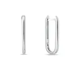 Minimalistické oválne náušnice z bieleho 14k zlata KLENOTA