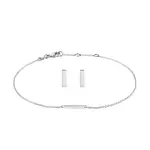 Súprava náramku a náušníc z bieleho 14k zlata KLENOTA