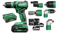 HiKOKI - 18V AKU vŕtací skrutkovač, s príslušenstvom, 2x aku 5,0 Ah Li-Ion, nabíjačka DS18DDQWSZ