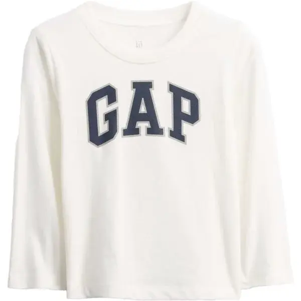 GAP V-FRCH LS LOGO TEE Detské tričko, biela, veľkosť 5Y