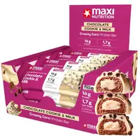 MaxiNutrition Creamy Core Protein Bar proteinová tyčinka s nízkým obsahem cukrů příchuť Chocolate Cookie & Milk 12x45 g