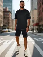 Komplet męski basic czarny Dstreet