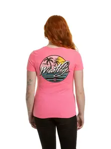 Meatfly dámské tričko Shori Neon Pink | Růžová | Velikost L | 100% bavlna