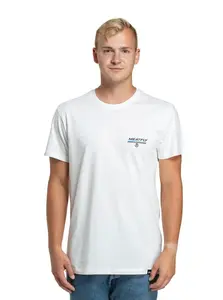 Meatfly pánské tričko Racing Spirit White | Bílá | Velikost XXL | 100% bavlna