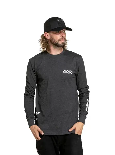 Meatfly pánské tričko s dlouhým rukávem Appex Charcoal Heather | Šedá | Velikost XL