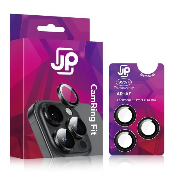 JP Camring Fit, sklíčko pro čočku fotoaparátu, iPhone 13 Pro / 13 Pro Max, černé