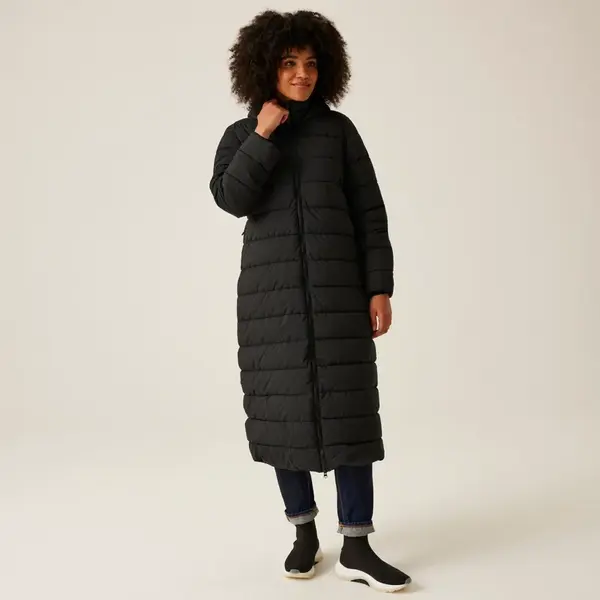 Dámský dlouhý prošívaný kabát regatta elender černá 44