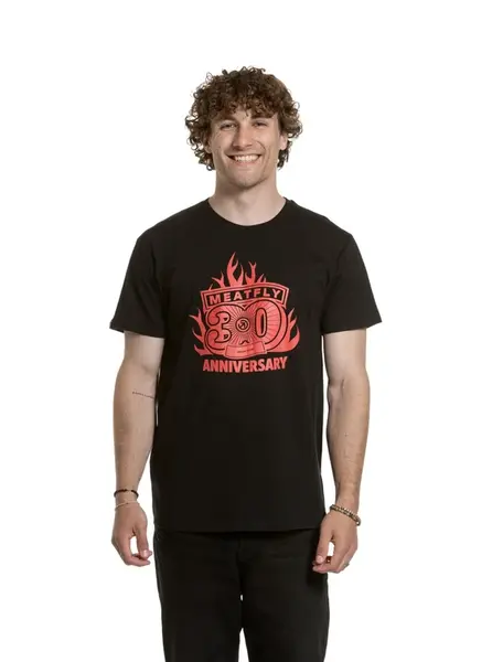 Meatfly pánské tričko Flame Black | Černá | Velikost S | 100% bavlna