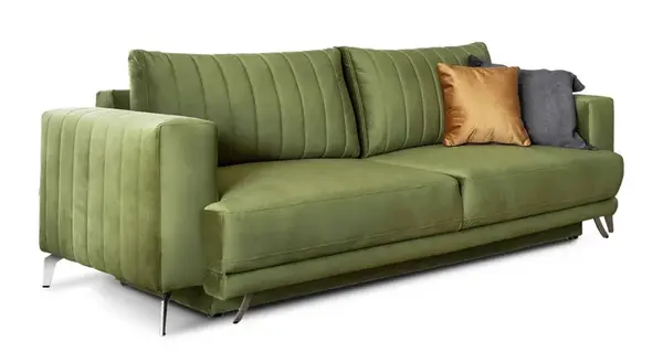 Čtyřmístná rozkládací pohovka s úložným prostorem elise - zelená -