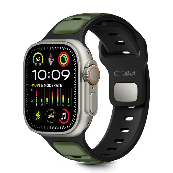 Tech-Protect Iconband Line remienok na Apple Watch 44/45/46/49mm, black/green