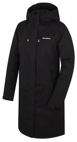 Husky  Narvik L black, L Dámsky hardshellový plnený kabát