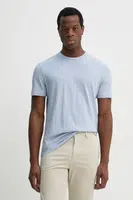 Tričko s příměsí lnu Calvin Klein modrá barva, K10K114160