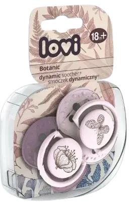 LOVI Dudlík silikonový dynamický Botanic 18m+ 2 ks