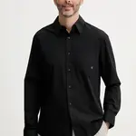 Bavlněná košile Calvin Klein Jeans černá barva, regular, s klasickým límcem, LV040QM160