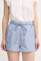 Bavlněné šortky Pepe Jeans DONOVAN dámské, modrá barva, vzorované, high waist, PL801162
