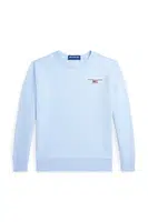 Dětská mikina Polo Ralph Lauren modrá barva, hladká, 323962116004