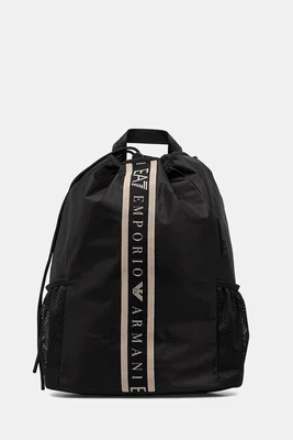 Batoh EA7 Emporio Armani dámský, černá barva, velký, s potiskem, AF13709.7W000358