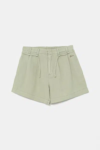 Dětské šortky s příměsí lnu Guess zelená barva, J5GD33 WG5G0