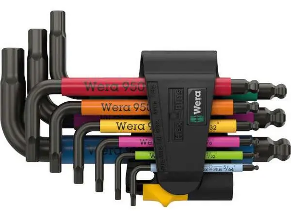 Wera 022641 Zástrčné klíče inbus 950/9 Hex-Plus Multicolour Imperial 3, palcové, BlackLase