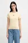 Tričko Tommy Jeans dámské, žlutá barva, DW0DW20316