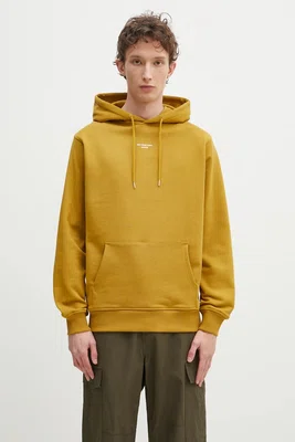 Bavlněná mikina Drôle de Monsieur Le Hoodie Slogan Classique pánská, zelená barva, s kapucí, s potiskem, G-HO161-CO127-MS