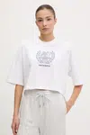 Bavlněné tričko New Balance dámské, bílá barva, WT51935WT