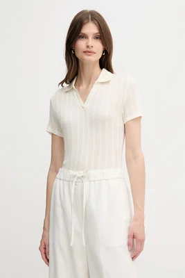 Polo tričko Calvin Klein Jeans dámské, béžová barva, LV047C210G