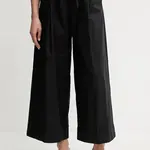 Bavlněné kalhoty Liu Jo dámské, černá barva, široké, high waist, WA5276.T3051
