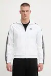 Mikina adidas Originals Firebird pánská, bílá barva, vzorovaná, JY1328