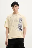 Bavlněné tričko Diesel T-BOXT-SLITS-R8 T-SHIRT béžová barva, A16162.0PLAT