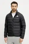 Péřová bunda adidas Essential černá barva, přechodná, JD1046
