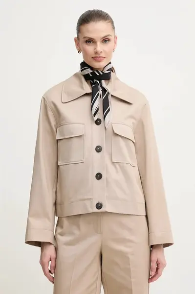 Bavlněná bunda Pedro del Hierro béžová barva, 6759164