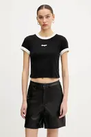 Bavlněné tričko Hugo Blue černá barva, 50537476