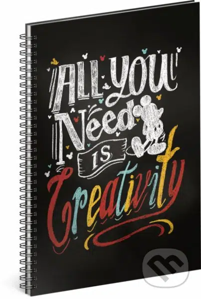 Spirálový blok Mickey – Creativity (linkovaný, A5)