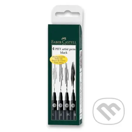 PITT umelecké popisovače 4 (S,F,M,B) čierna set