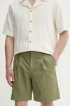 Bavlněné šortky A.P.C. short crew pánské, zelená barva, COHFU.H10198