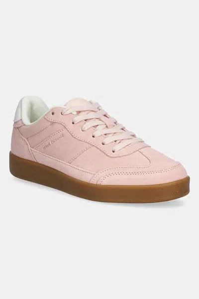 Semišové sneakers boty Armani Exchange růžová barva, XDX182 XV868 01081