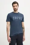 Bavlněné tričko Guess tmavomodrá barva, s potiskem, M5GI27 KBW41
