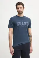 Bavlněné tričko Guess tmavomodrá barva, s potiskem, M5GI27 KBW41